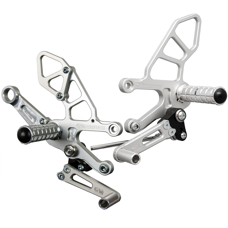 WOODCRAFT Aprilia RSV4 / Tuono V4 (2017+) Full Rearsets Clear Anodized